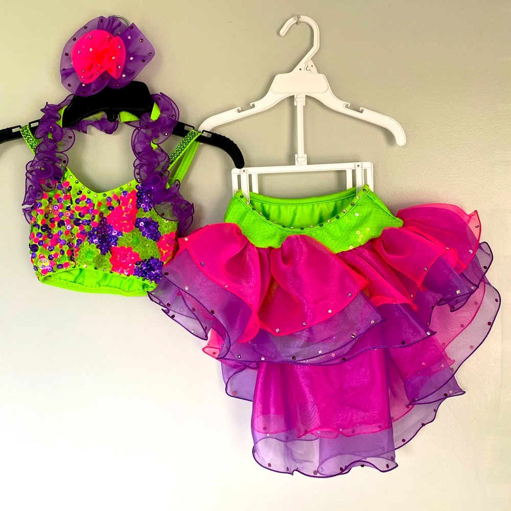 “It’s My Party” Child Medium Dance Costume. 3 gross of Swarovski stones added